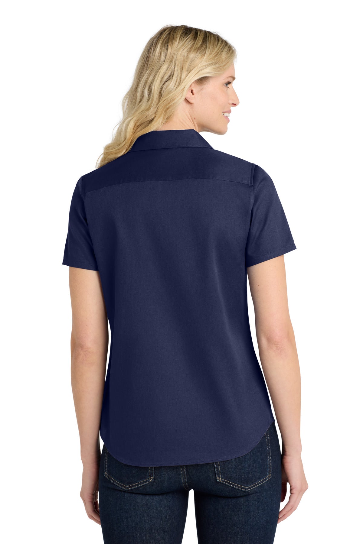 Custom Embroidered Port Authority Clothing Tops in True Navy