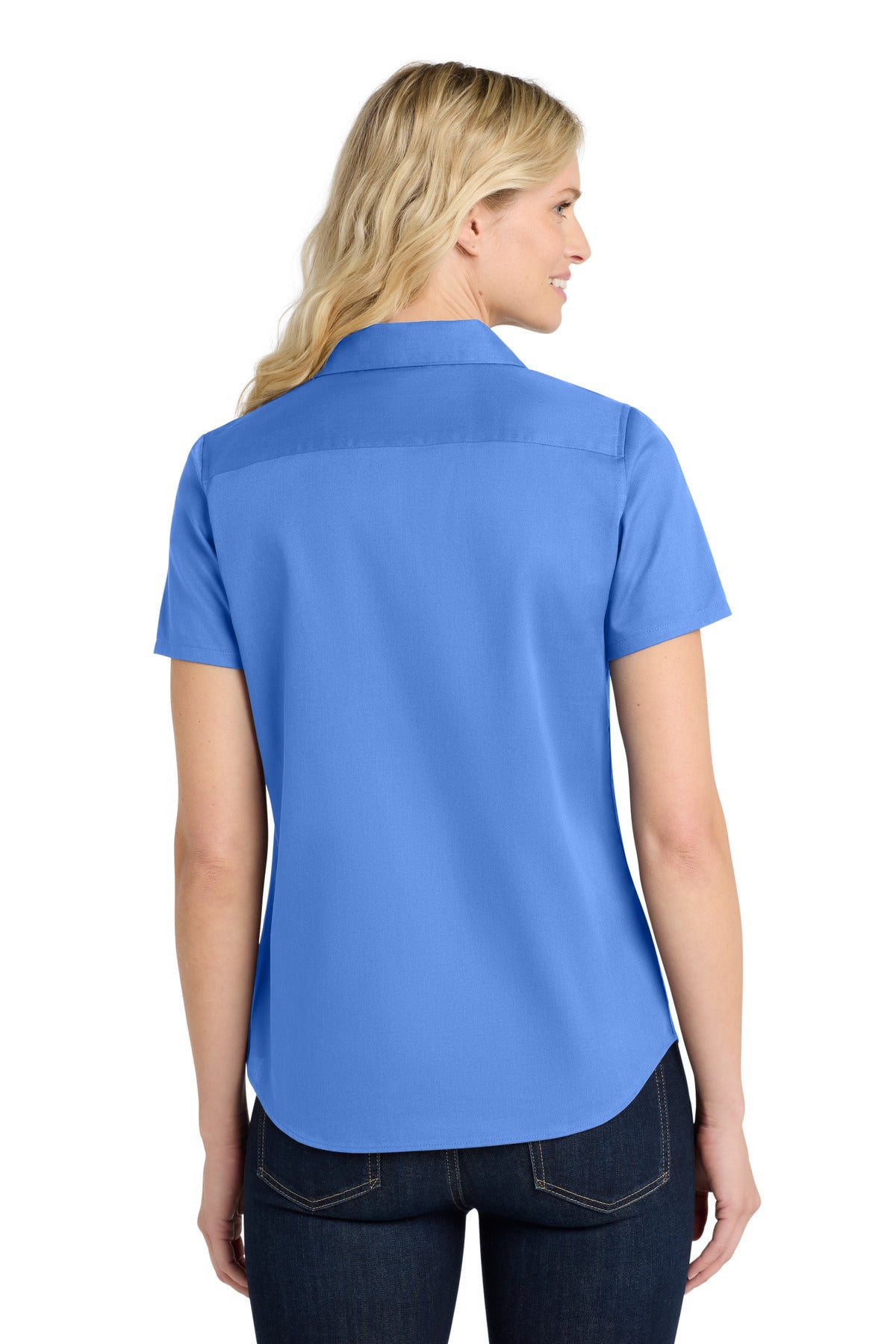 Custom Embroidered Port Authority Clothing Tops in Ultramarine Blue