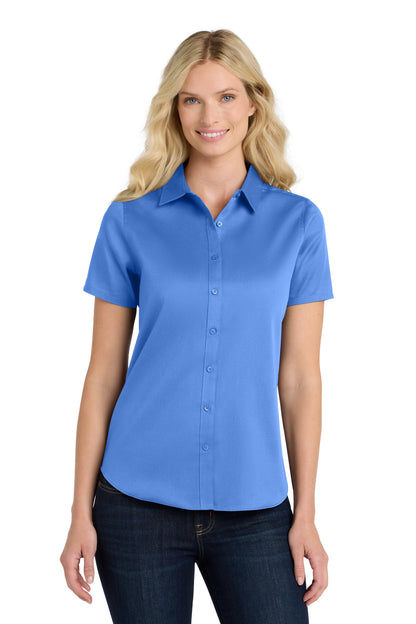 Custom Embroidered Port Authority Clothing Tops in Ultramarine Blue