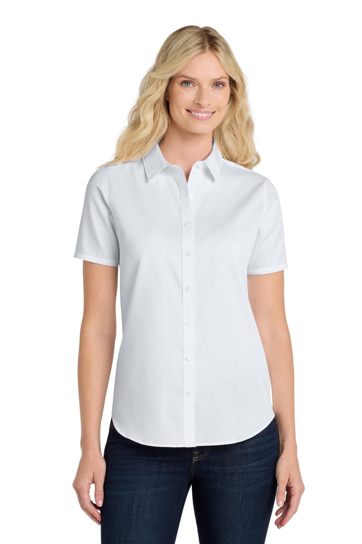 Custom Embroidered Port Authority Clothing Tops in White