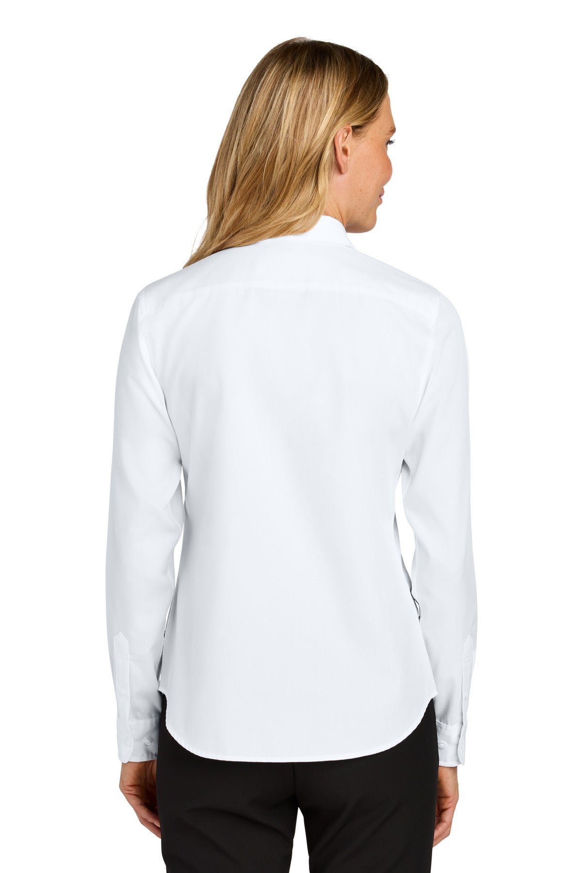 Custom Embroidered Port Authority Women's Long Sleeve Nailhead Easy Care Shirt LW816,White
