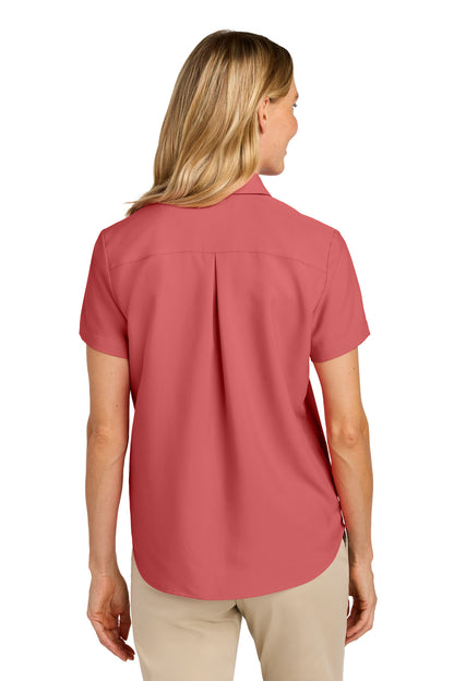 Custom Embroidered Port Authority Women's Short Sleeve UV Dockside Shirt LW963,Coral Reef