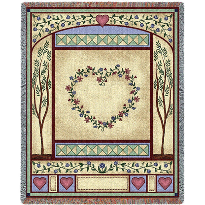 Love Quilt - Cotton Woven Blanket Throw - Made in the USA
