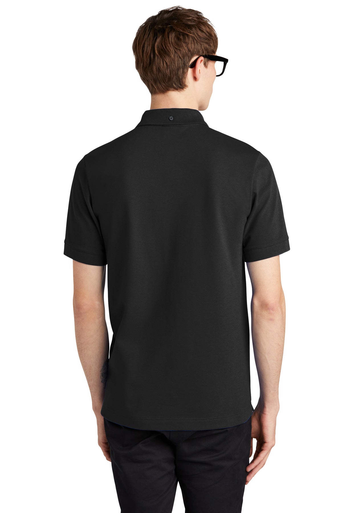 Custom Embroidered Mercer+Mettle Stretch Heavyweight Pique Polo MM1000,Deep Black