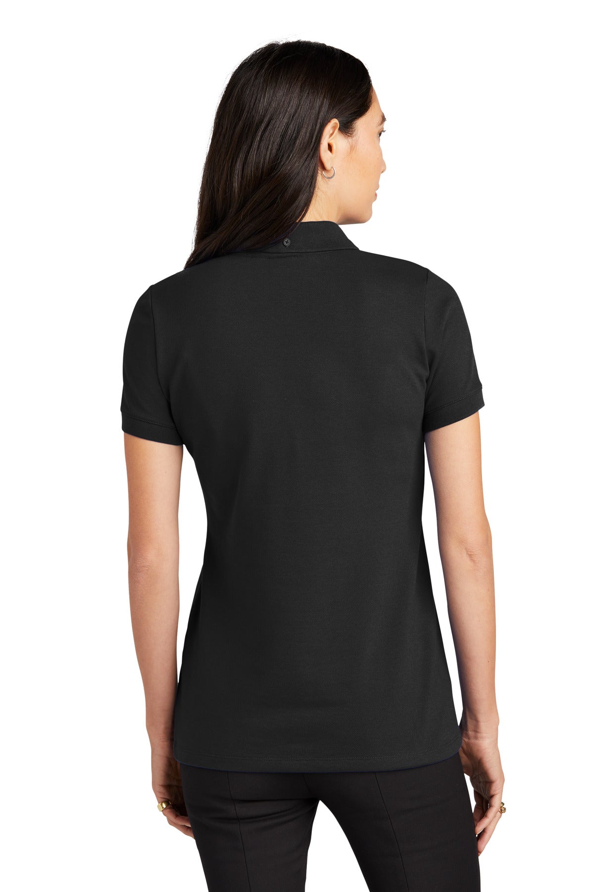 Custom Embroidered Mercer+Mettle Women's Stretch Heavyweight Pique Polo MM1001,Deep Black
