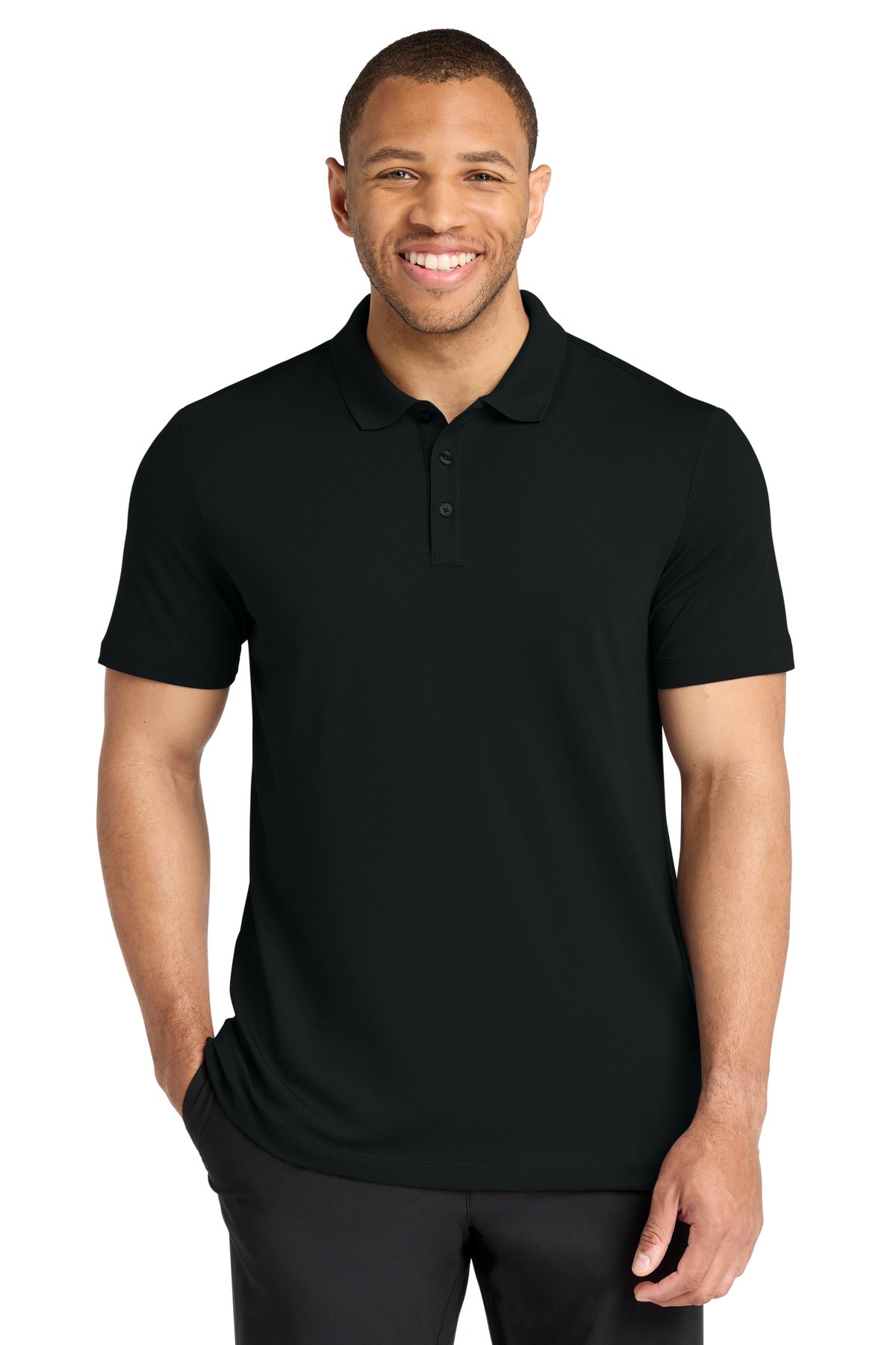 Custom Embroidered Mercer+Mettle Polos/Knits in Deep Black