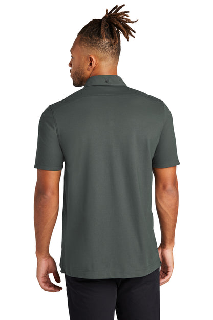 Custom Embroidered Mercer+Mettle Stretch Pique Full-Button Polo MM1006,Anchor Grey