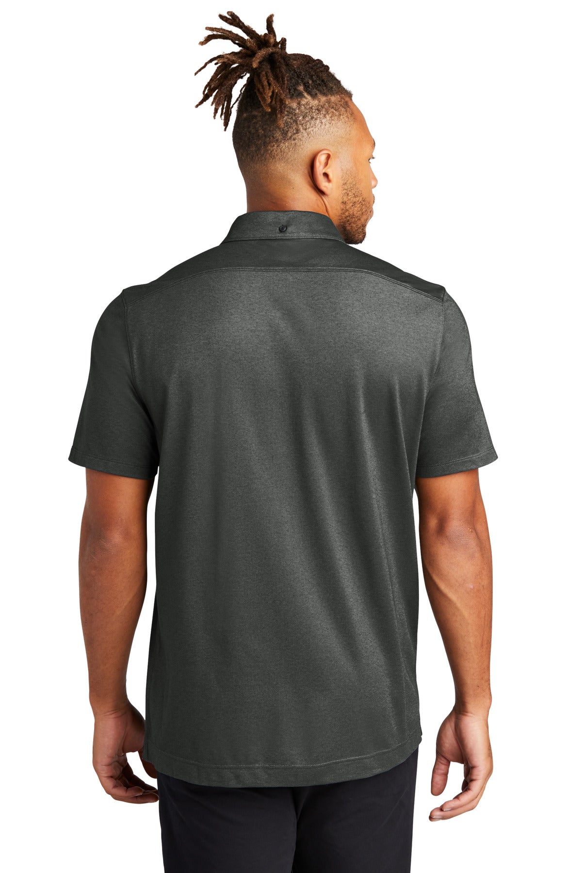 Custom Embroidered Mercer+Mettle Stretch Pique Full-Button Polo MM1006,Anchor Grey Heather