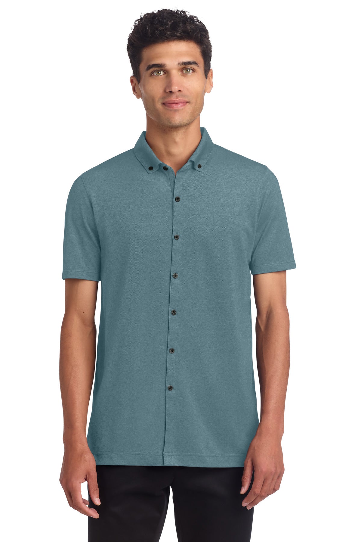 Custom Embroidered Mercer+Mettle Polos/Knits in Parisian Blue Heather