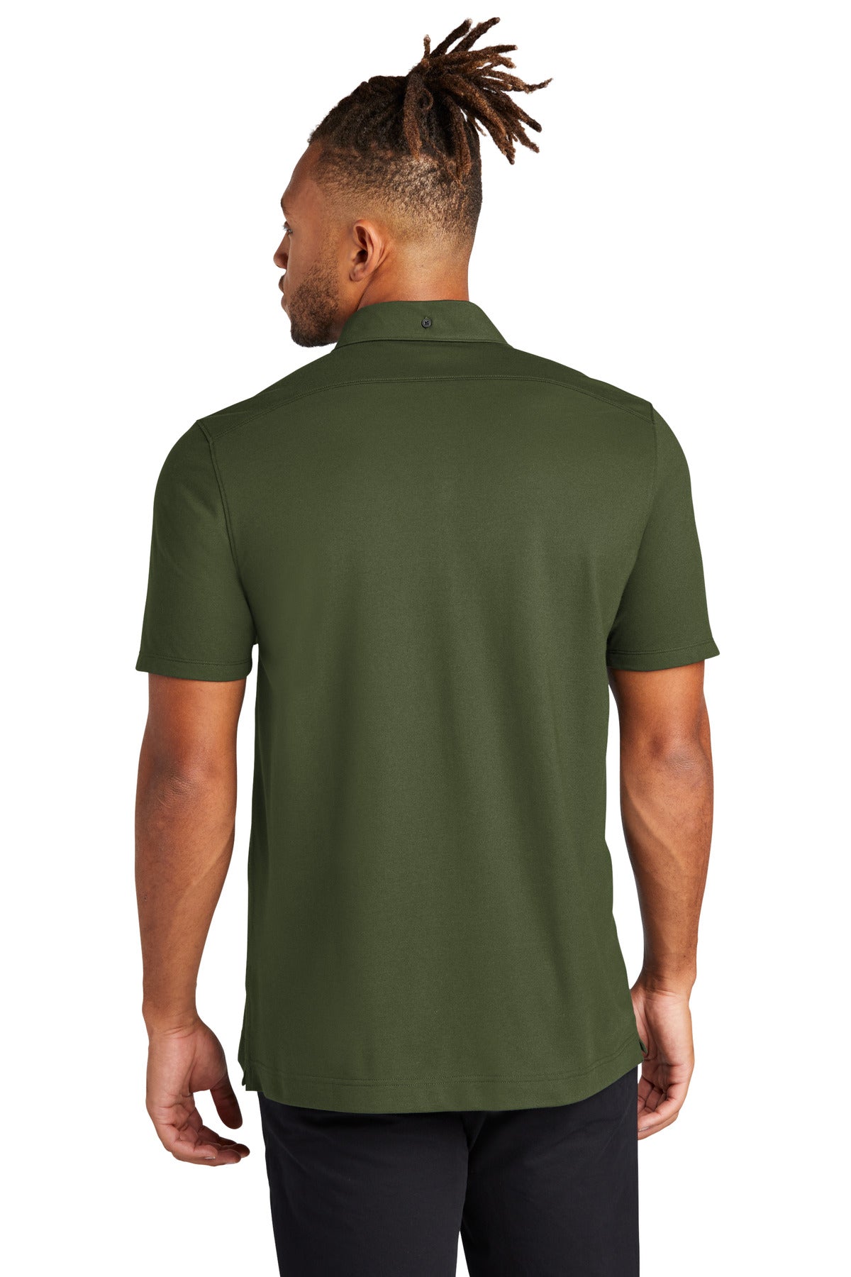 Custom Embroidered Mercer+Mettle Stretch Pique Full-Button Polo MM1006,Townsend Green