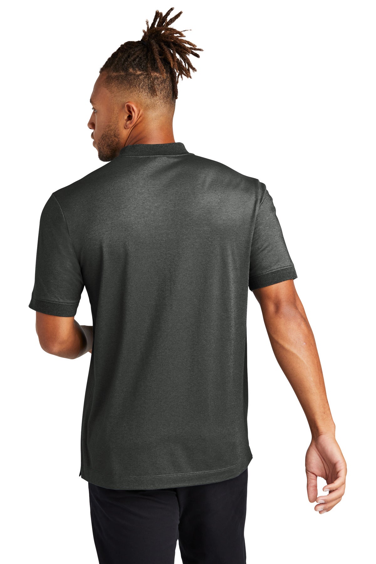 Custom Embroidered Mercer+Mettle Stretch Pique Henley MM1008,Anchor Grey Heather
