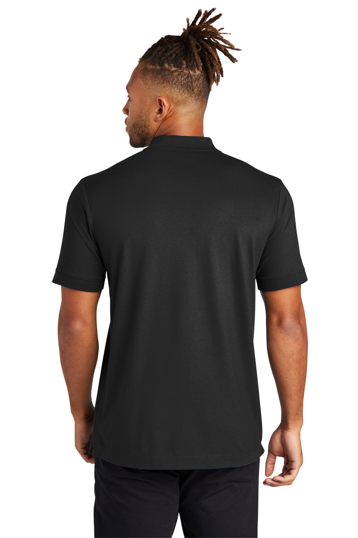 Custom Embroidered Mercer+Mettle Stretch Pique Henley MM1008,Deep Black