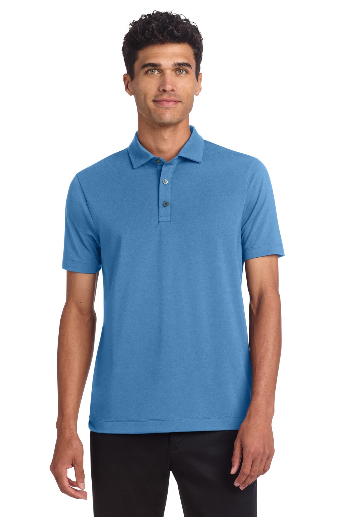 Custom Embroidered Mercer+Mettle Polos/Knits in Parisian Blue