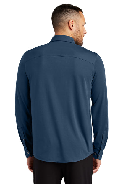 Custom Embroidered Mercer+Mettle Stretch Jersey Long Sleeve Shirt MM1018,Insignia Blue