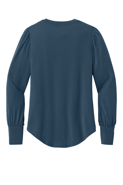 Mercer+Mettle Women's Stretch Jersey Long Sleeve Blouson Top MM1019