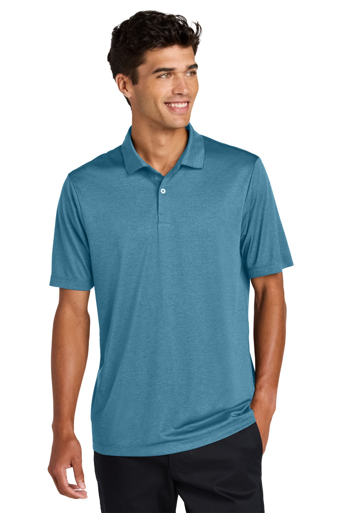 Custom Embroidered Mercer+Mettle Polos/Knits in Harbor Blue Heather