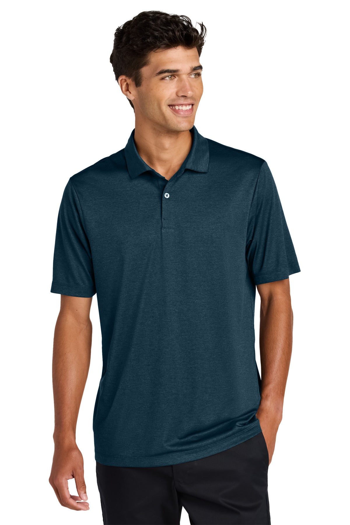 Custom Embroidered Mercer+Mettle Polos/Knits in Insignia Blue Heather