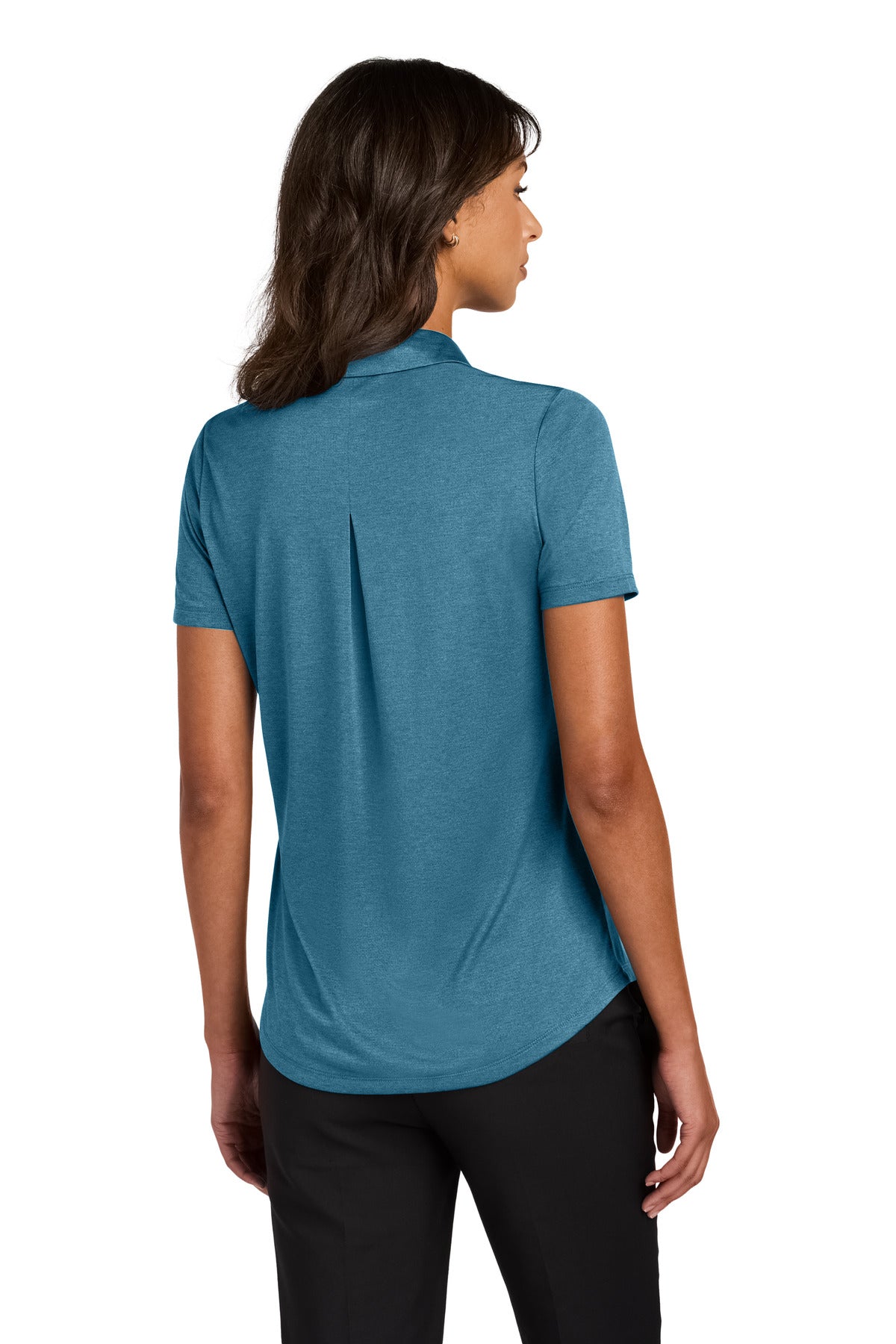 Custom Embroidered Mercer+Mettle Women's Recharge Jersey Polo MM1021,Harbor Blue Heather