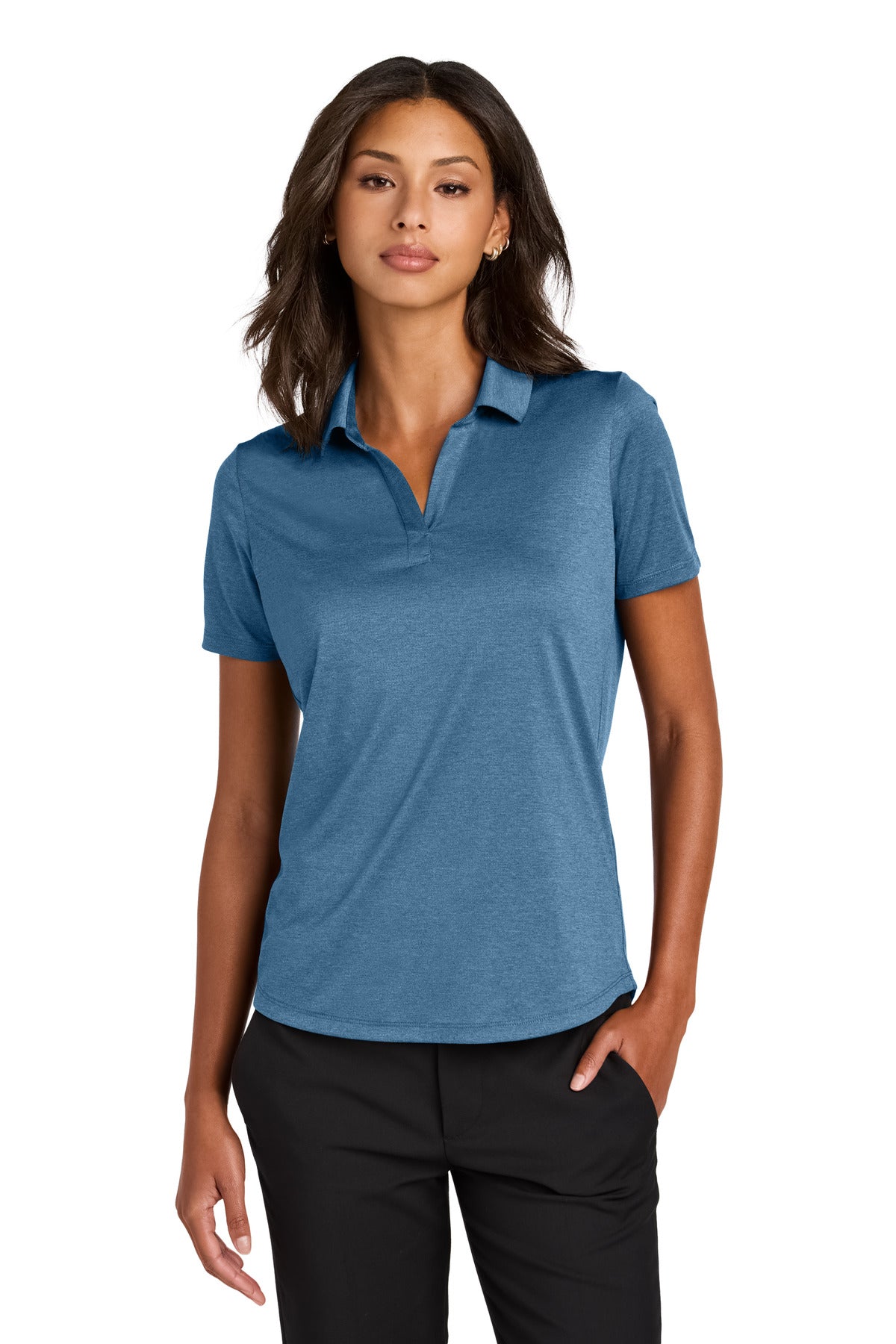 Custom Embroidered Mercer+Mettle Polos/Knits in Harbor Blue Heather