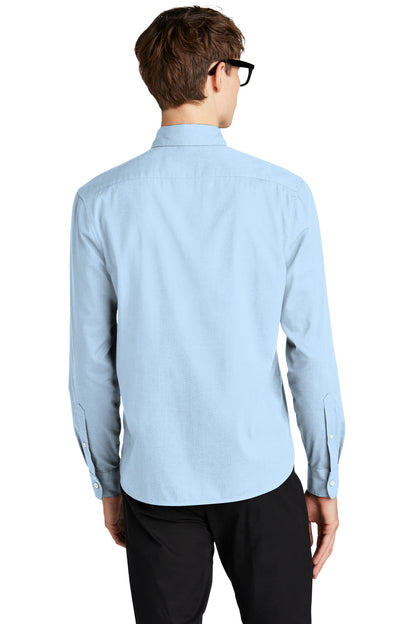 Custom Embroidered Mercer+Mettle Long Sleeve Stretch Woven Shirt MM2000,Air Blue End On End