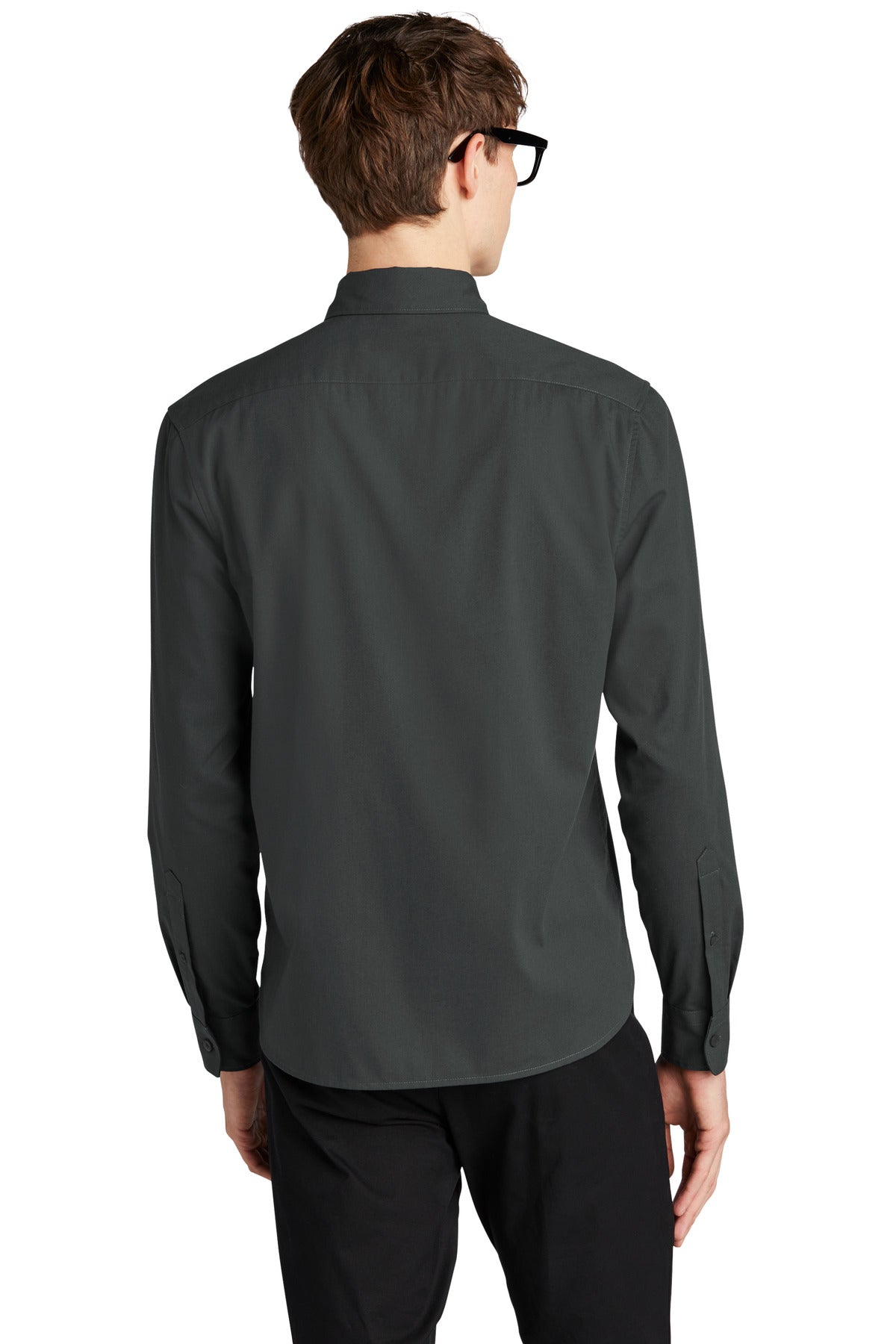 Custom Embroidered Mercer+Mettle Long Sleeve Stretch Woven Shirt MM2000,Anchor Grey
