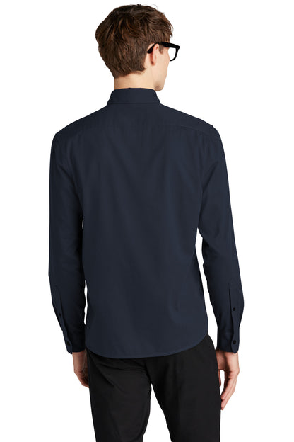 Custom Embroidered Mercer+Mettle Long Sleeve Stretch Woven Shirt MM2000,Night Navy
