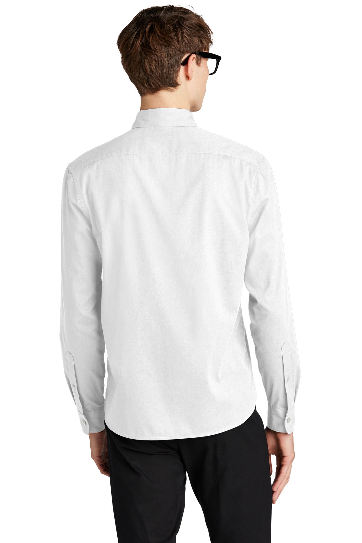 Custom Embroidered Mercer+Mettle Long Sleeve Stretch Woven Shirt MM2000,White