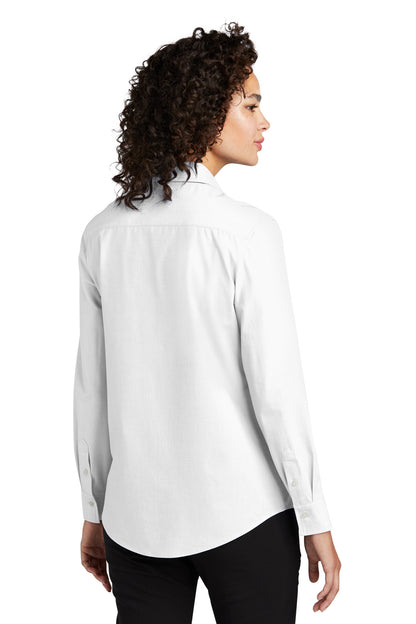Custom Embroidered Mercer+Mettle Women's Long Sleeve Stretch Woven Shirt MM2001,White