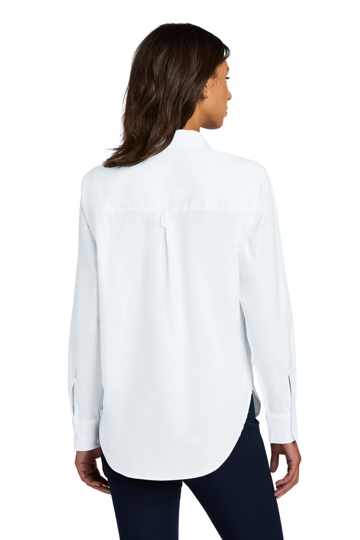 Custom Embroidered Mercer+Mettle Women's Long Sleeve Modern Oxford Shirt MM2003,White