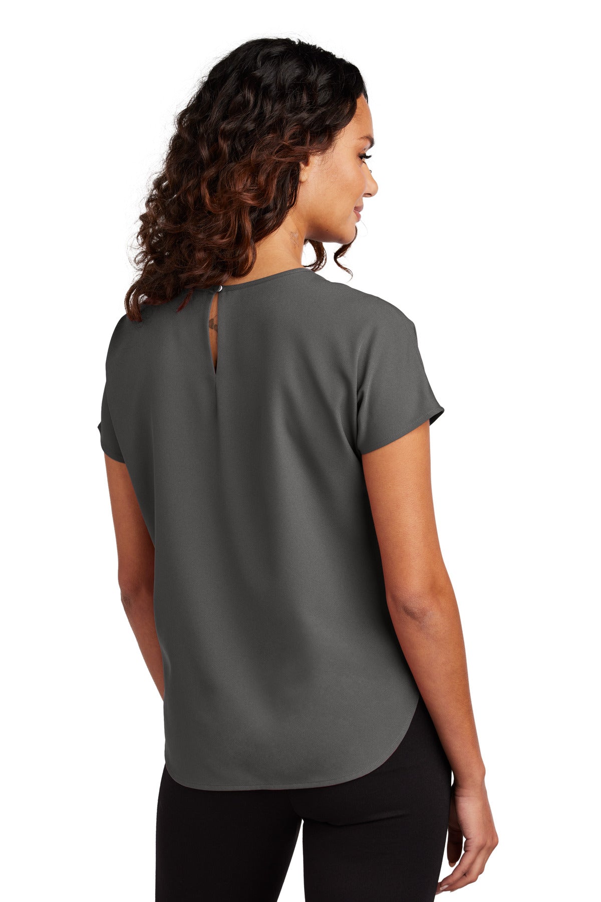 Custom Embroidered Mercer+Mettle Women's Stretch Crepe Crew MM2015,Anchor Grey