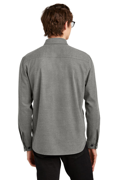 Custom Embroidered Mercer+Mettle Long Sleeve Twill Overshirt MM2020,Light Anchor Grey Heather