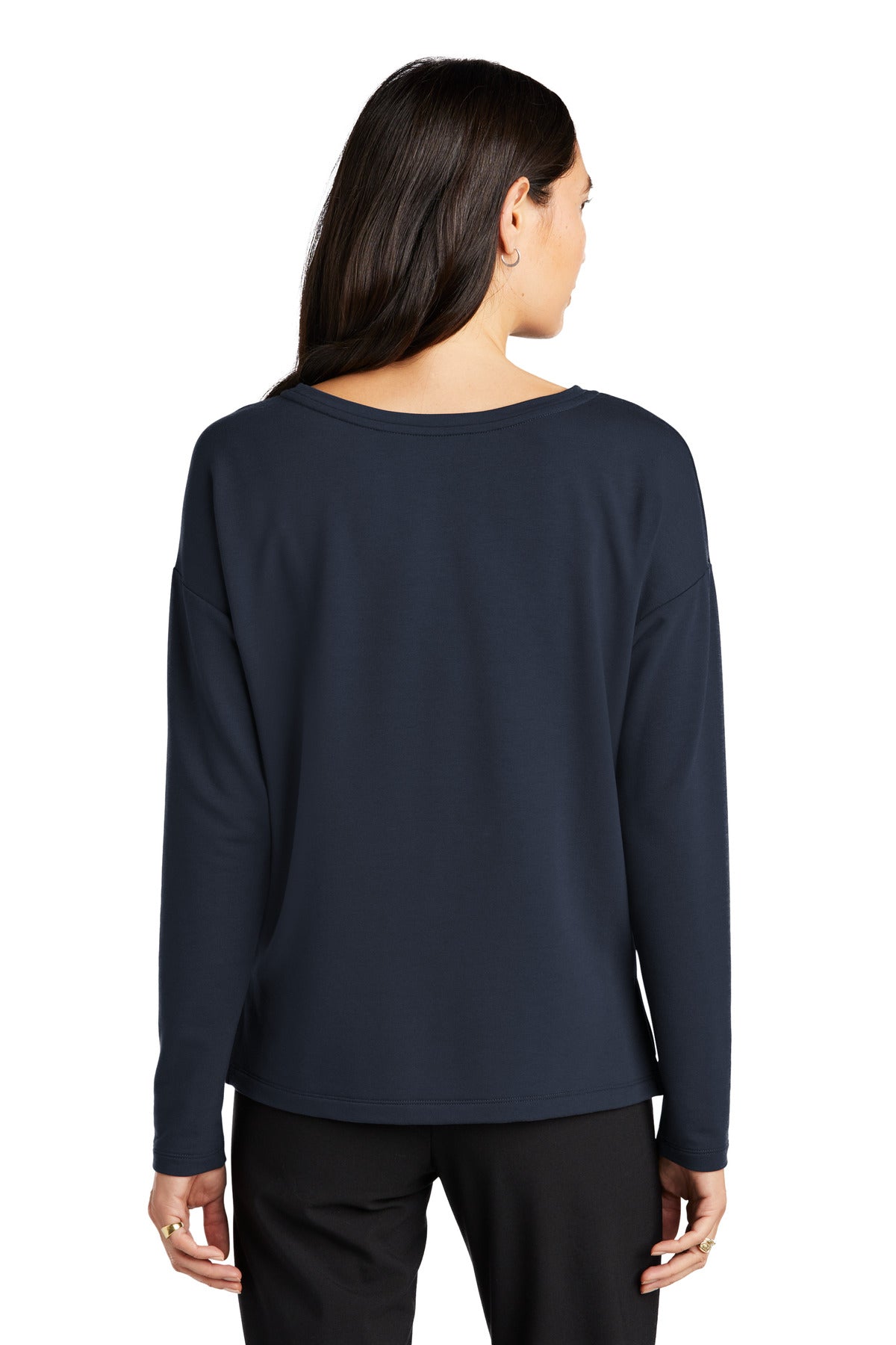 Custom Embroidered Mercer+Mettle Women's Stretch Drop Shoulder Pullover MM3013,Night Navy
