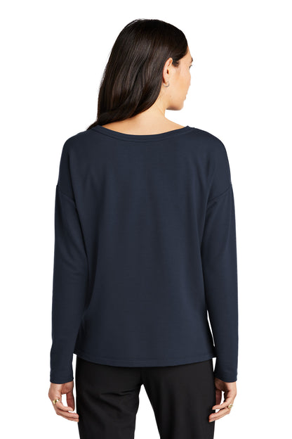 Custom Embroidered Mercer+Mettle Women's Stretch Drop Shoulder Pullover MM3013,Night Navy