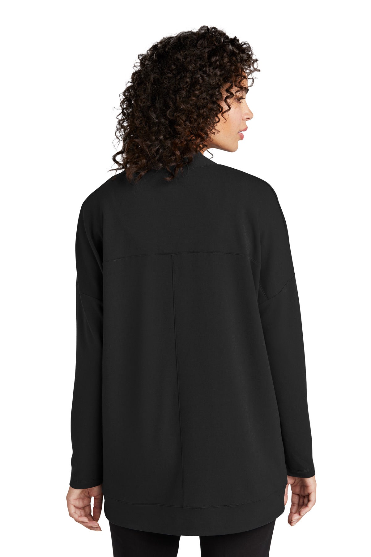 Custom Embroidered Mercer+Mettle Women's Stretch Open-Front Cardigan MM3015,Deep Black