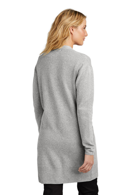 Custom Embroidered Mercer+Mettle Women's Open-Front Cardigan Sweater MM3023,Gusty Grey Heather