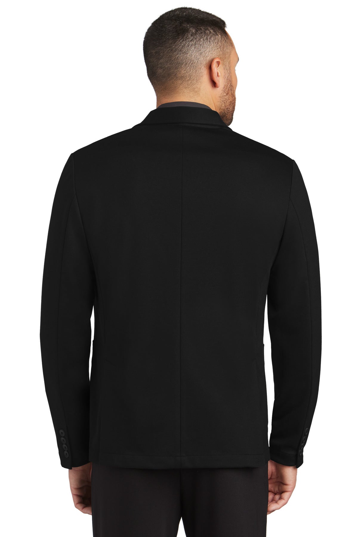 Custom Embroidered Mercer+Mettle Relaxed Knit Blazer MM3030,Deep Black