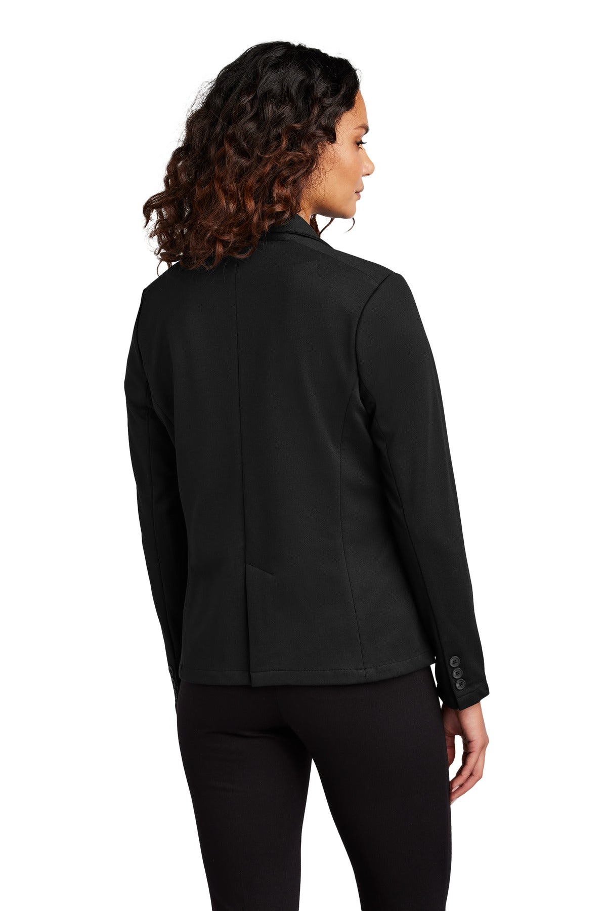 Custom Embroidered Mercer+Mettle Women's Relaxed Knit Blazer MM3031,Deep Black