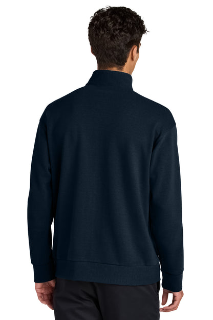 Custom Embroidered Mercer+Mettle Linear Texture 1/4-Zip MM3040,Night Navy