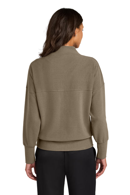 Custom Embroidered Mercer+Mettle Women's Linear Texture 1/4-Zip MM3041,Warm Taupe