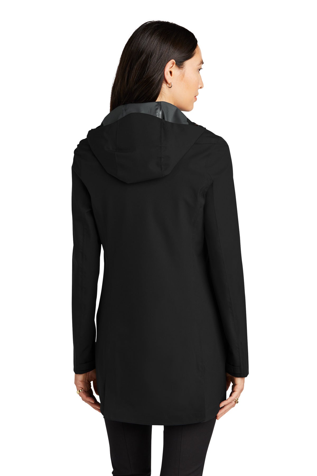 Custom Embroidered Mercer+Mettle Women's Waterproof Rain Shell MM7001,Deep Black