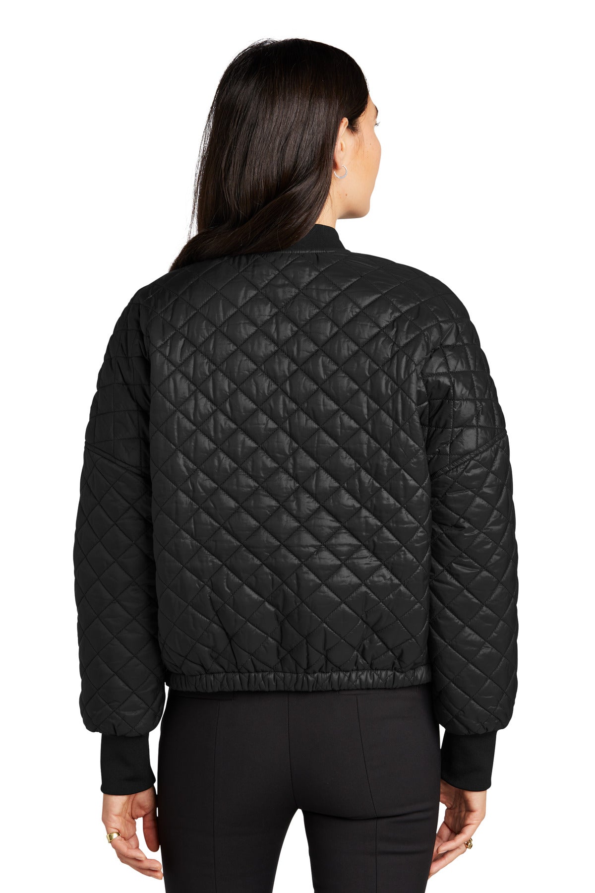 Custom Embroidered Mercer+Mettle Women's Boxy Quilted Jacket MM7201,Deep Black