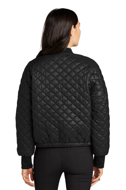 Custom Embroidered Mercer+Mettle Women's Boxy Quilted Jacket MM7201,Deep Black