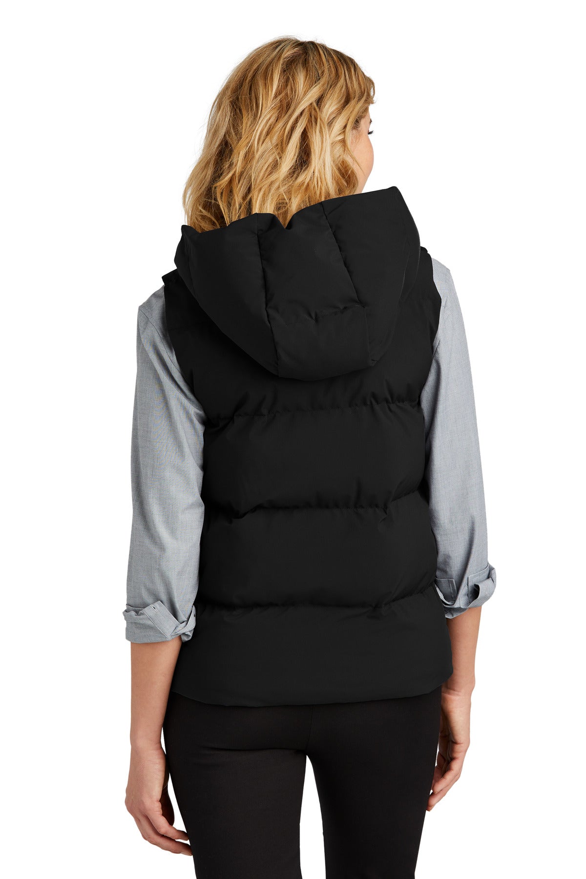 Custom Embroidered Mercer+Mettle Women's Puffy Vest MM7217,Deep Black