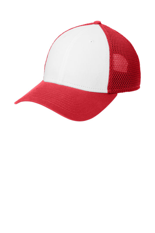 Custom Embroidered New Era Caps in White/ Scarlet Red