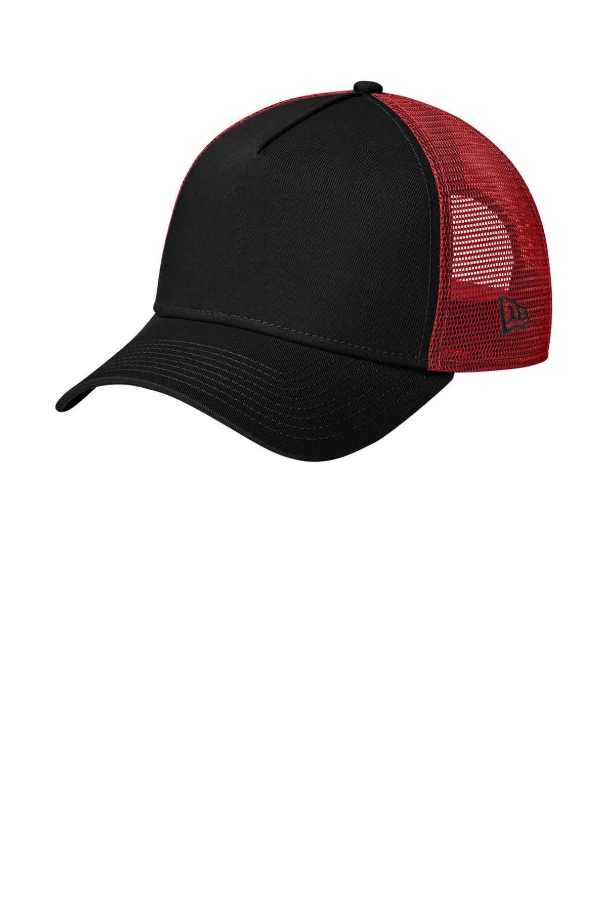 Custom Embroidered New Era Caps in Flag Black/ Scarlet