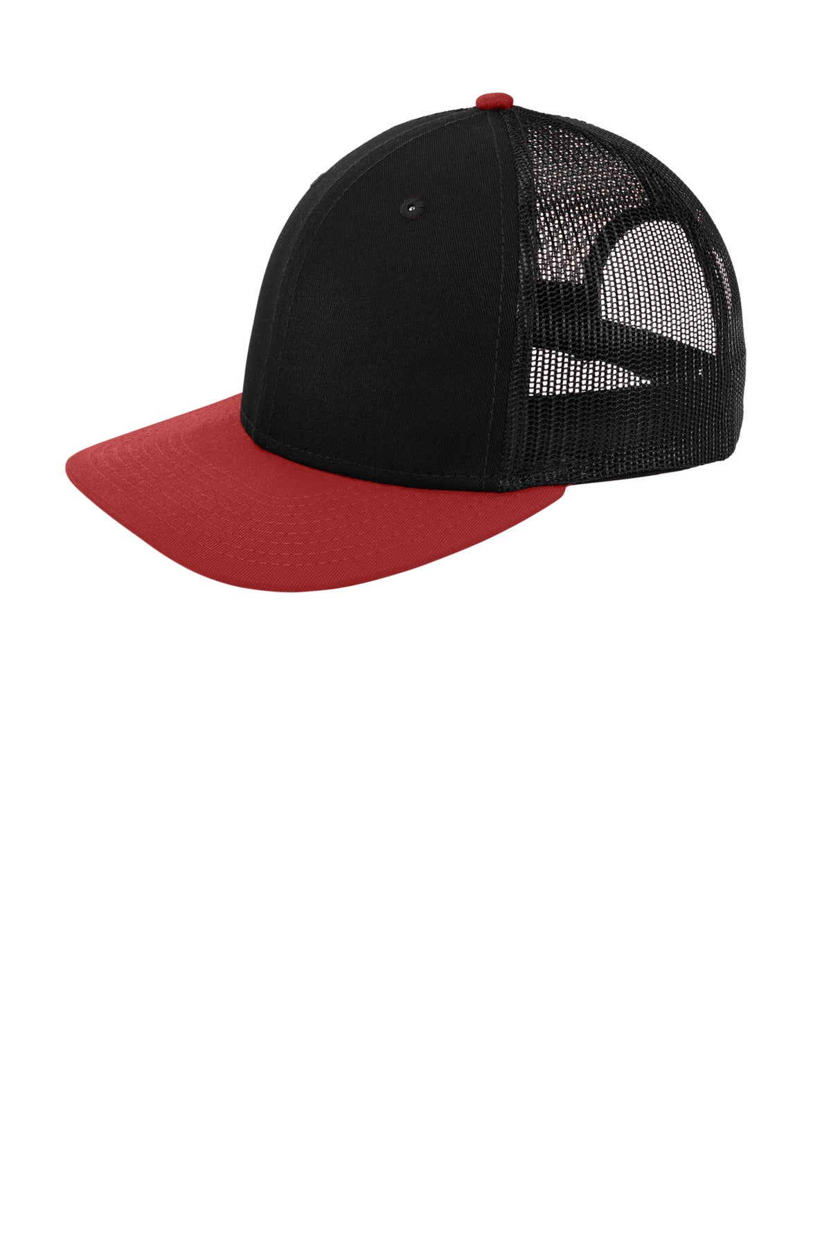 Custom Embroidered New Era Caps in Black/ Scarlet