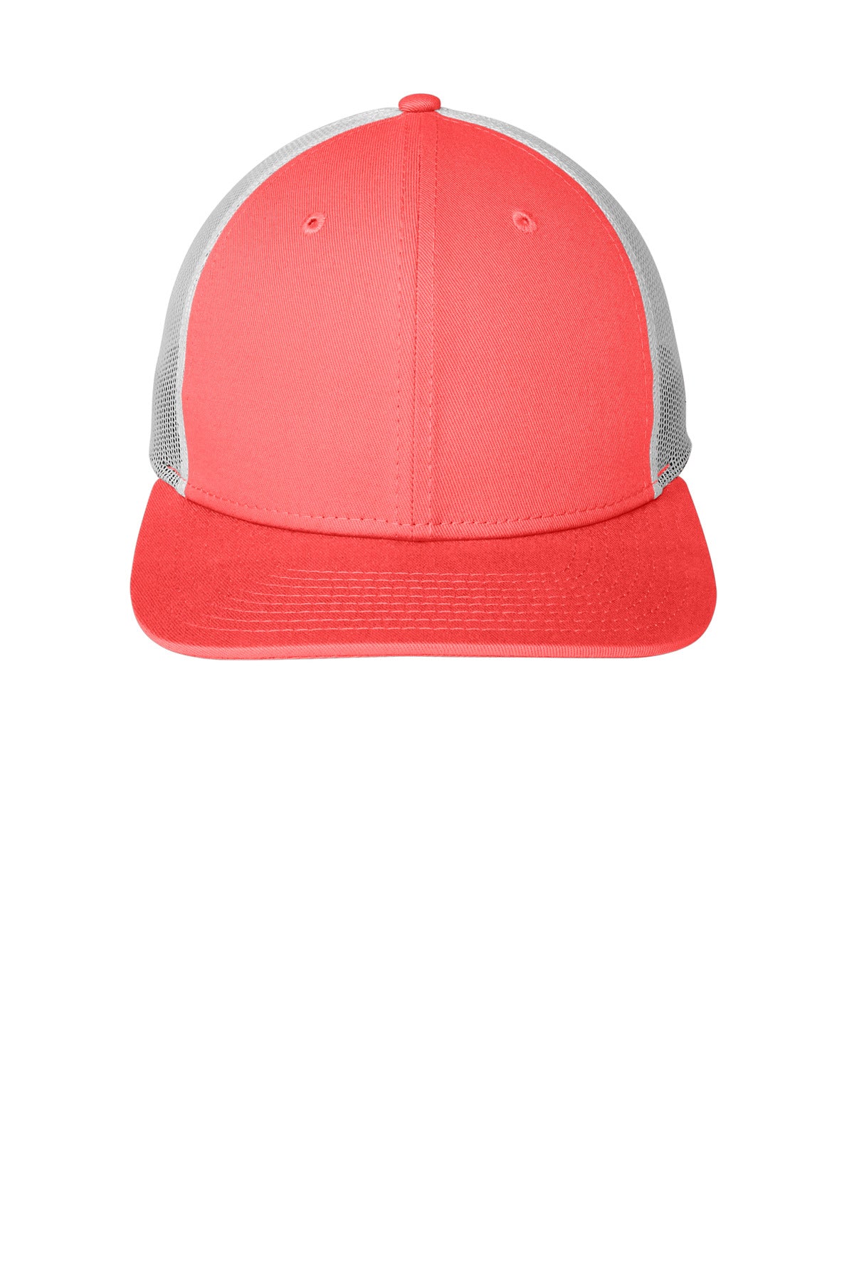 Custom Embroidered New Era Caps in Coral/ White