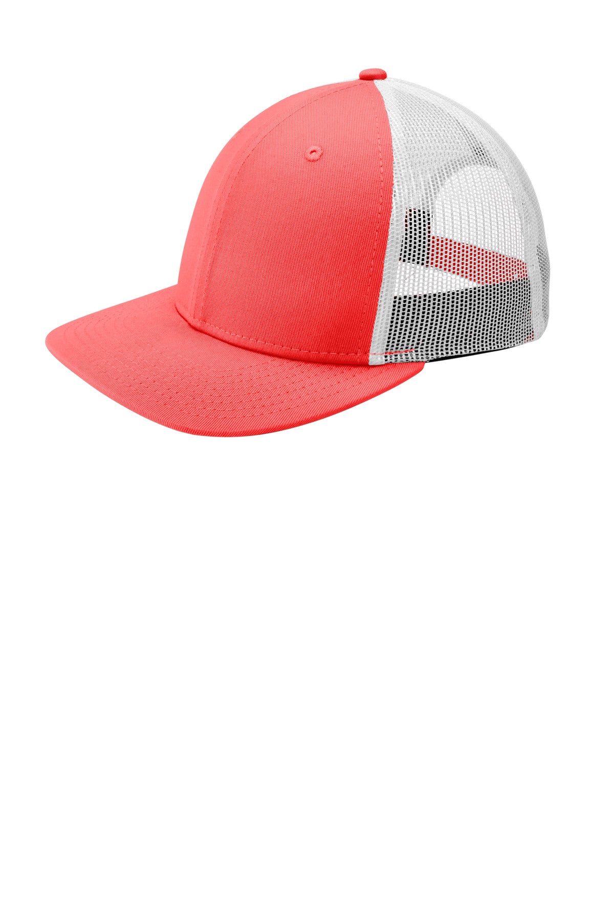Custom Embroidered New Era Caps in Coral/ White