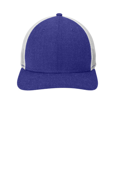 Custom Embroidered New Era Caps in Heather Royal/ White