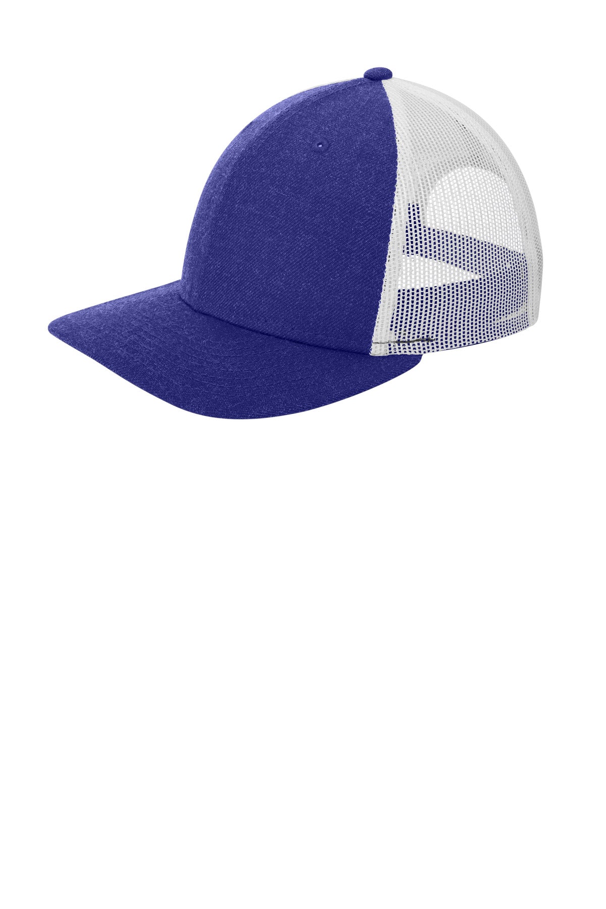 Custom Embroidered New Era Caps in Heather Royal/ White